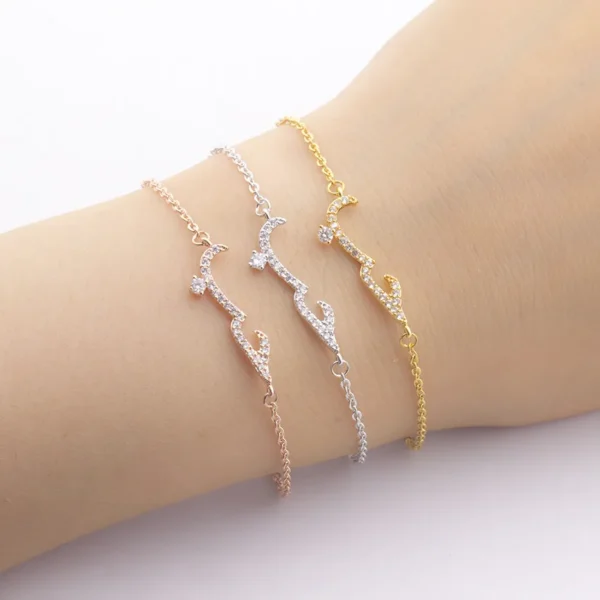 Charm Lovely Arabic CZ Love Statement Bracelets & Bangle For Women Men Stainless Steel Accessories Ketting Pulseira envio gratis - Image 11