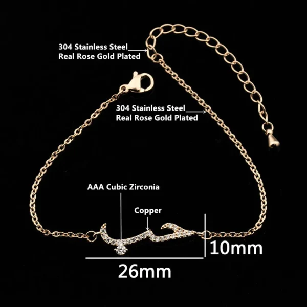 Charm Lovely Arabic CZ Love Statement Bracelets & Bangle For Women Men Stainless Steel Accessories Ketting Pulseira envio gratis - Image 12
