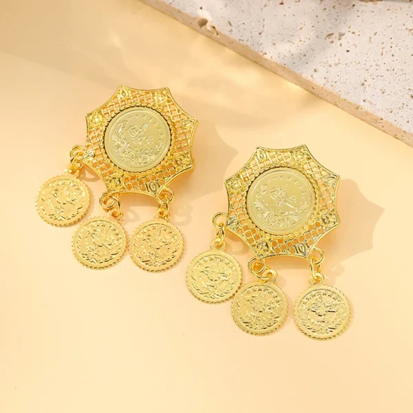 DiCai New Women's Brooch Oman Kurdish Coin Gold-plated Pendant Wedding Jewelry Bride Gift Lapel Pin Accessories Cute Fashion - Image 8
