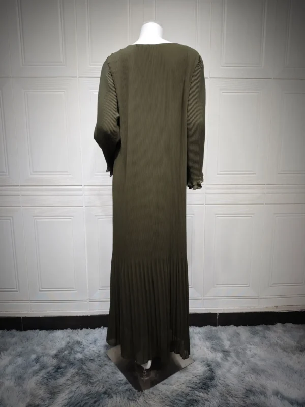 Eid Muslim Dress for Women Pleated Flare Sleeve Jalabiya Kaftan Islam Vestidos Arab Long Robe Ramadan Morocco Dubai Abayas 2024 - Image 26
