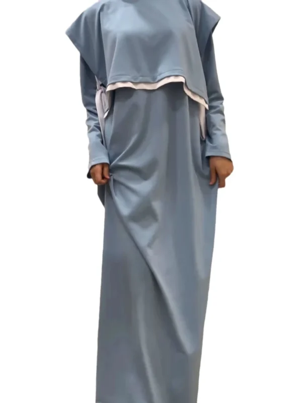 Women Eid Muslim Sets Musulman Ensemble Dubai Arab Vest Kaftan Islam Abayas Ankle Length Long Robe Solid Two Pieces Set 2025 - Image 4