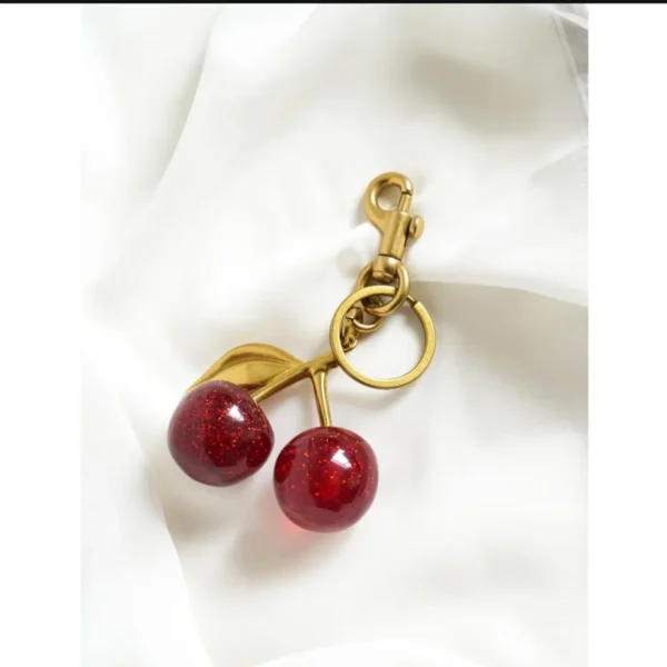 Red Cherry Pendant Keychain for Women'S Cute Bag Decoration Multifunctional Jewelry Car Key Accessories Trendy Charm Keyring - Image 4