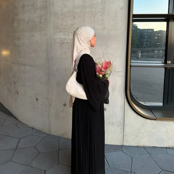 Eid Muslim Dress for Women Pleated Flare Sleeve Jalabiya Kaftan Islam Vestidos Arab Long Robe Ramadan Morocco Dubai Abayas 2024 - Image 20