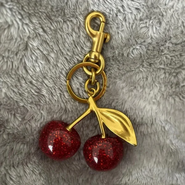 Red Cherry Pendant Keychain for Women'S Cute Bag Decoration Multifunctional Jewelry Car Key Accessories Trendy Charm Keyring - Image 2