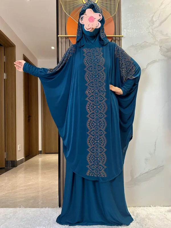 New Dubai Ramadan Muslim Women's Prayer Set Hooded Hijab With the Long Skirt Turkey-African Dubai Islam Lady Cloth Kaftan Abaya - Image 13