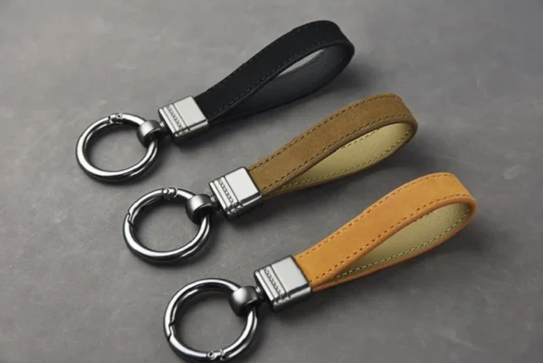 Luxury Genuine Leather Keychain Top-end Business Gift For Man Good Quality Black Brown Real Leather Car Key Keyholder Key Chain - Image 23