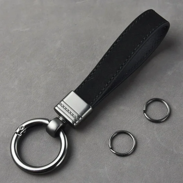 Luxury Genuine Leather Keychain Top-end Business Gift For Man Good Quality Black Brown Real Leather Car Key Keyholder Key Chain - Image 8
