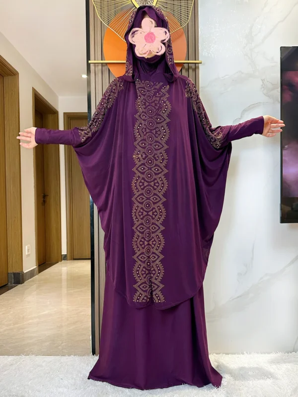 New Dubai Ramadan Muslim Women's Prayer Set Hooded Hijab With the Long Skirt Turkey-African Dubai Islam Lady Cloth Kaftan Abaya - Image 15