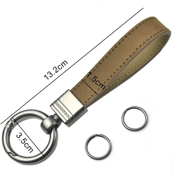 Luxury Genuine Leather Keychain Top-end Business Gift For Man Good Quality Black Brown Real Leather Car Key Keyholder Key Chain - Image 11