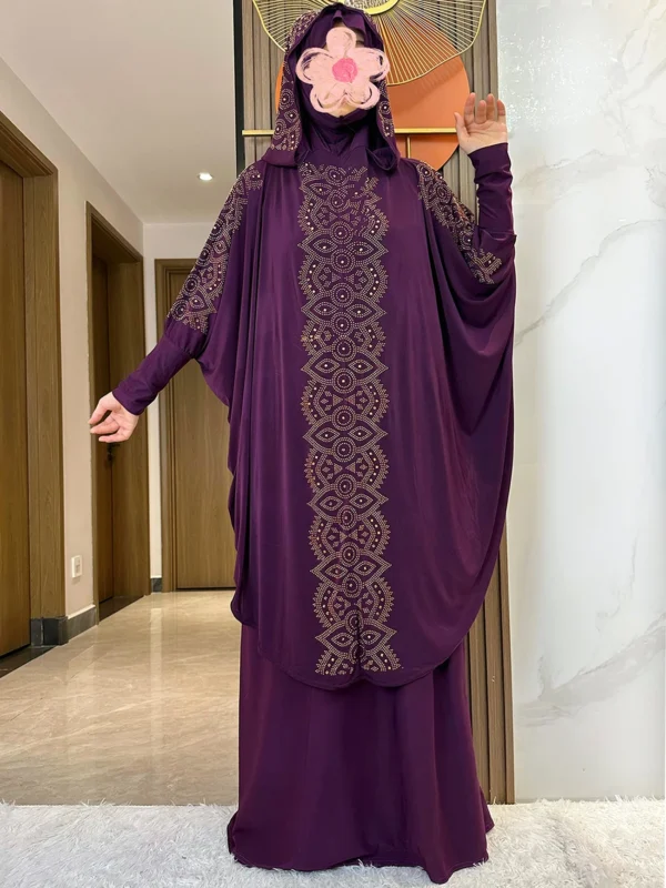 New Dubai Ramadan Muslim Women's Prayer Set Hooded Hijab With the Long Skirt Turkey-African Dubai Islam Lady Cloth Kaftan Abaya - Image 14