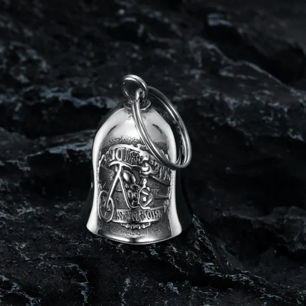 Punk Flame Motorcycle Bell Keychain Pendant Men\'s Hip Hop Rock Riding Exorcism Amulet Jewelry Accessories - Image 2