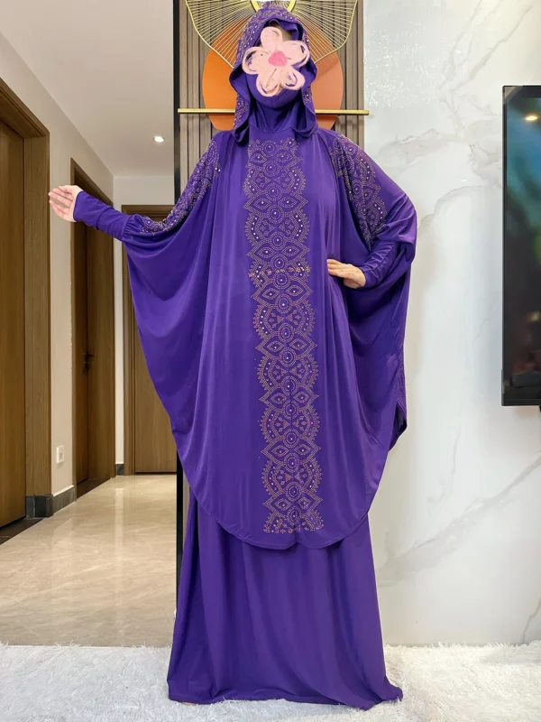 New Dubai Ramadan Muslim Women's Prayer Set Hooded Hijab With the Long Skirt Turkey-African Dubai Islam Lady Cloth Kaftan Abaya - Image 8