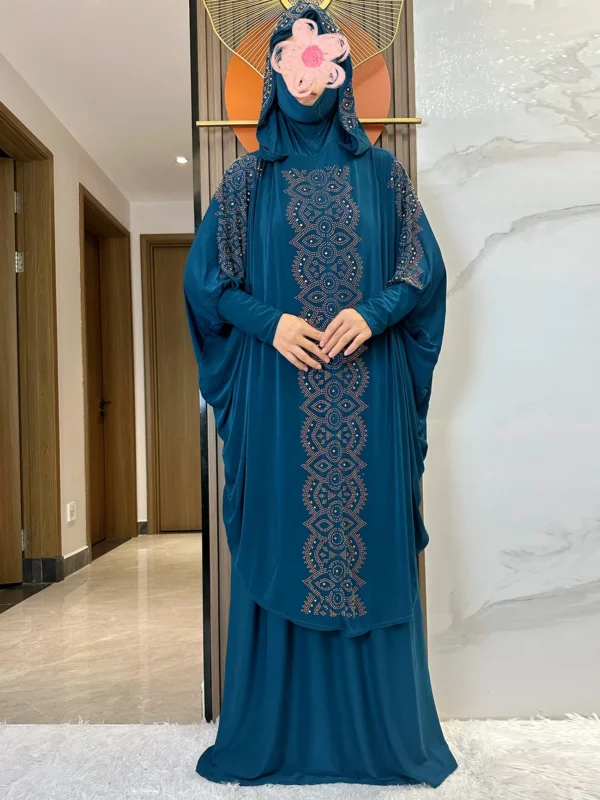 New Dubai Ramadan Muslim Women's Prayer Set Hooded Hijab With the Long Skirt Turkey-African Dubai Islam Lady Cloth Kaftan Abaya - Image 2