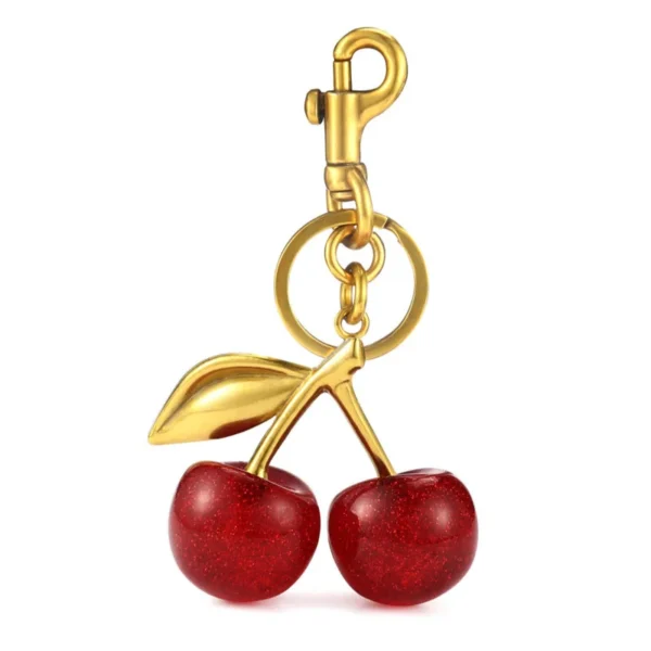 Red Cherry Pendant Keychain for Women'S Cute Bag Decoration Multifunctional Jewelry Car Key Accessories Trendy Charm Keyring - Image 6