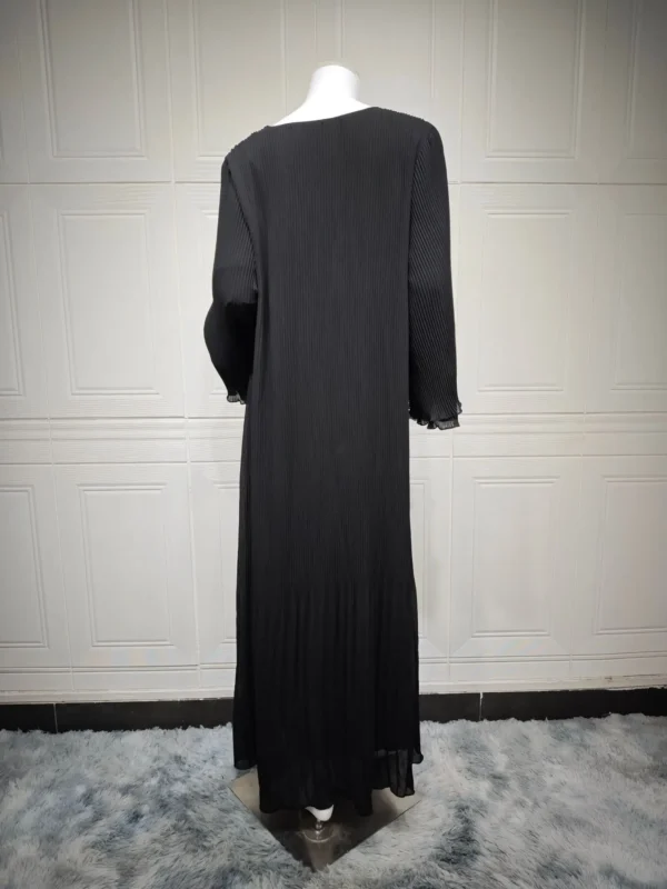 Eid Muslim Dress for Women Pleated Flare Sleeve Jalabiya Kaftan Islam Vestidos Arab Long Robe Ramadan Morocco Dubai Abayas 2024 - Image 32