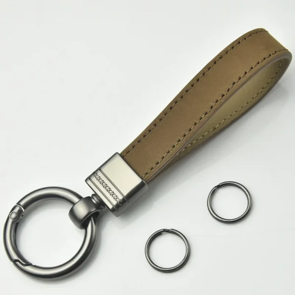 Luxury Genuine Leather Keychain Top-end Business Gift For Man Good Quality Black Brown Real Leather Car Key Keyholder Key Chain - Image 26