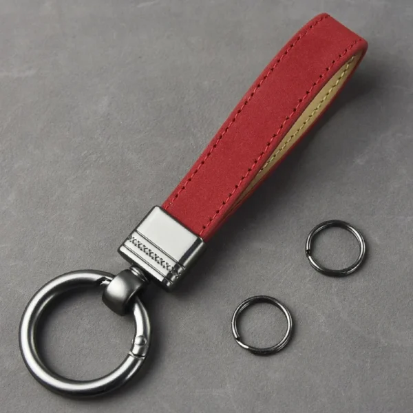 Luxury Genuine Leather Keychain Top-end Business Gift For Man Good Quality Black Brown Real Leather Car Key Keyholder Key Chain - Image 10