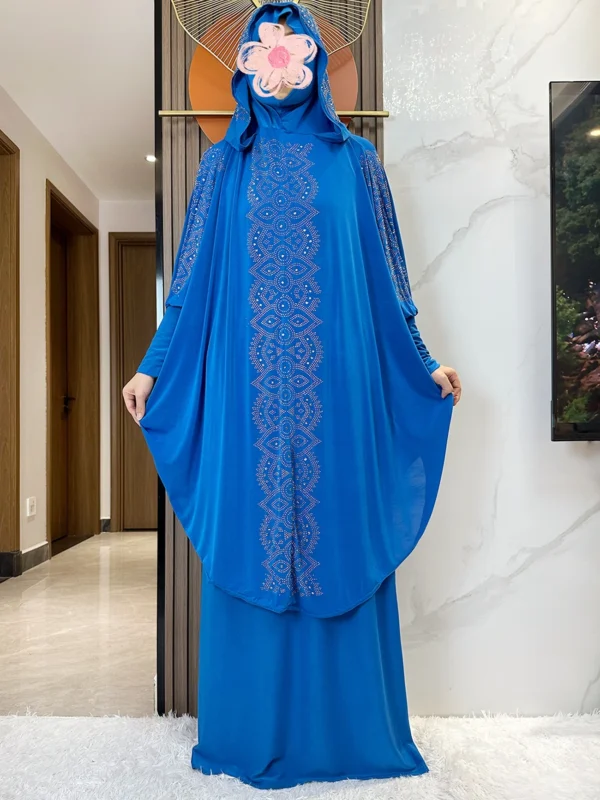 New Dubai Ramadan Muslim Women's Prayer Set Hooded Hijab With the Long Skirt Turkey-African Dubai Islam Lady Cloth Kaftan Abaya - Image 7