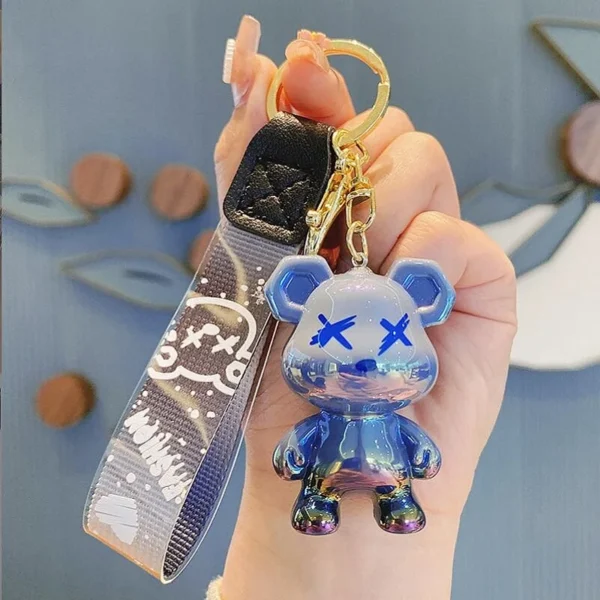 Cute Bear Keychain With Strap The Best Car Key Keyring Animal Bag Backpack Key Chain Charm Pendant Accessory Gift For Friend - Image 7