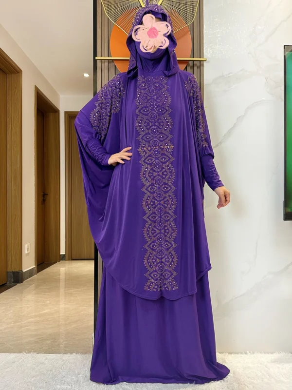 New Dubai Ramadan Muslim Women's Prayer Set Hooded Hijab With the Long Skirt Turkey-African Dubai Islam Lady Cloth Kaftan Abaya - Image 24