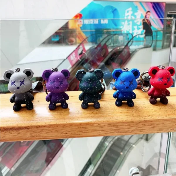 Cute Bear Keychain With Strap The Best Car Key Keyring Animal Bag Backpack Key Chain Charm Pendant Accessory Gift For Friend - Image 4