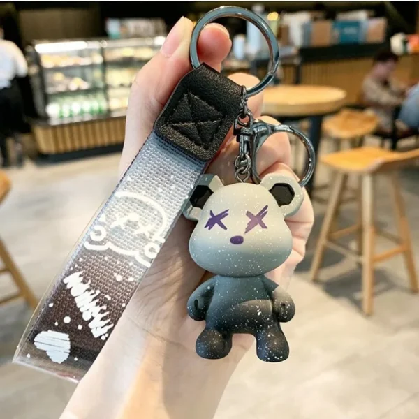 Cute Bear Keychain With Strap The Best Car Key Keyring Animal Bag Backpack Key Chain Charm Pendant Accessory Gift For Friend - Image 11