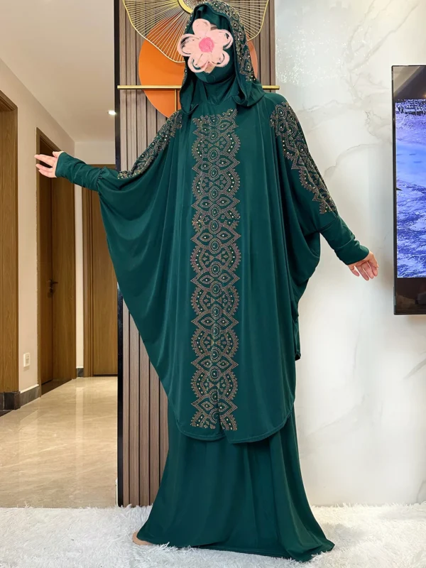 New Dubai Ramadan Muslim Women's Prayer Set Hooded Hijab With the Long Skirt Turkey-African Dubai Islam Lady Cloth Kaftan Abaya - Image 17