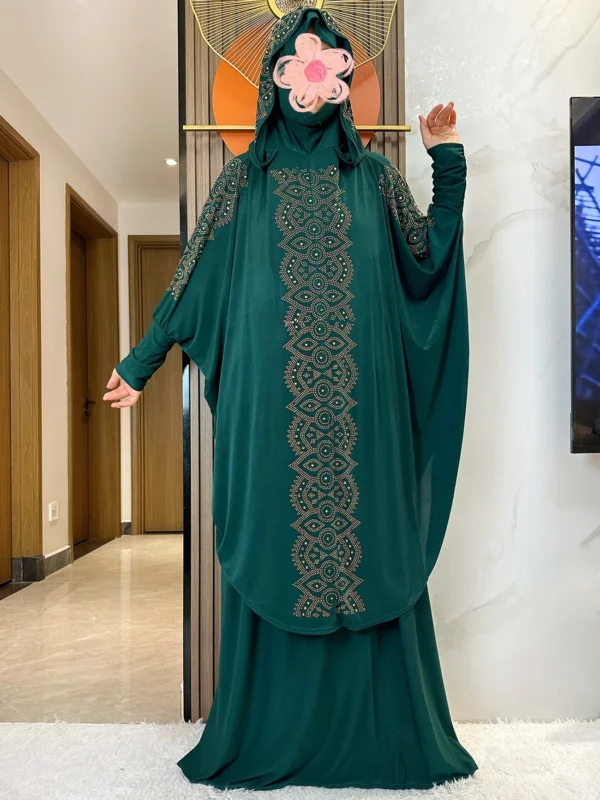 New Dubai Ramadan Muslim Women's Prayer Set Hooded Hijab With the Long Skirt Turkey-African Dubai Islam Lady Cloth Kaftan Abaya - Image 16