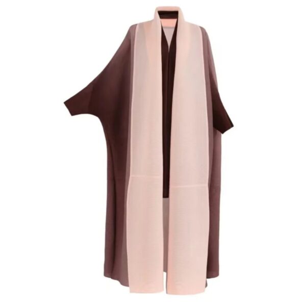 Muslim Abaya for Women Bat Sleeve Pleated Gradient Cardigan Trench Coat 2023 Autumn Dubai Abayas Plus Size Women's Luxury Coat - Image 28
