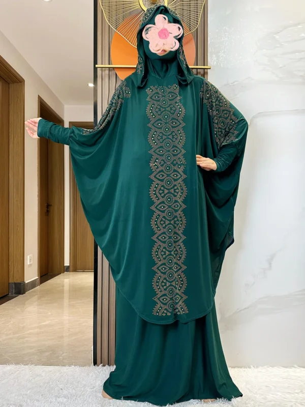 New Dubai Ramadan Muslim Women's Prayer Set Hooded Hijab With the Long Skirt Turkey-African Dubai Islam Lady Cloth Kaftan Abaya - Image 18