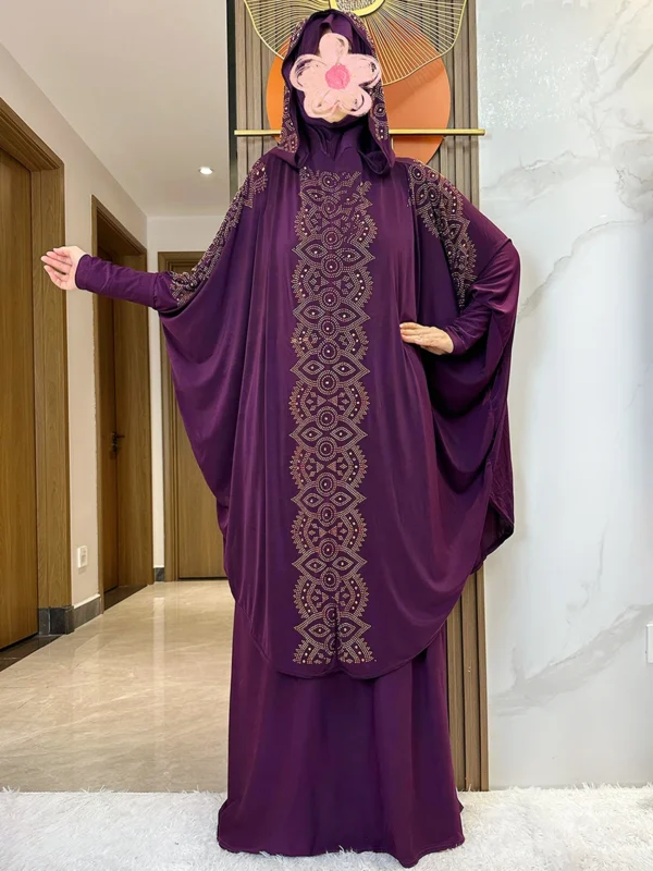 New Dubai Ramadan Muslim Women's Prayer Set Hooded Hijab With the Long Skirt Turkey-African Dubai Islam Lady Cloth Kaftan Abaya - Image 9