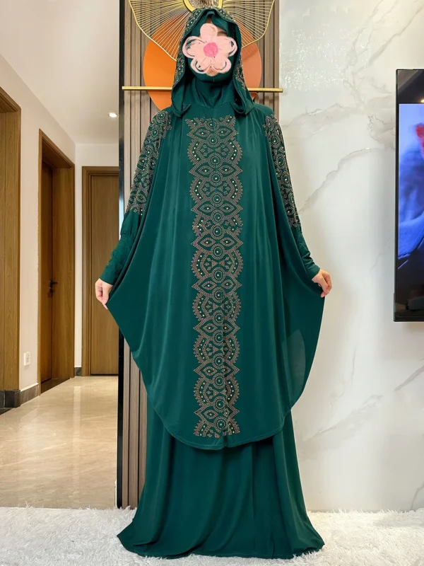 New Dubai Ramadan Muslim Women's Prayer Set Hooded Hijab With the Long Skirt Turkey-African Dubai Islam Lady Cloth Kaftan Abaya - Image 4