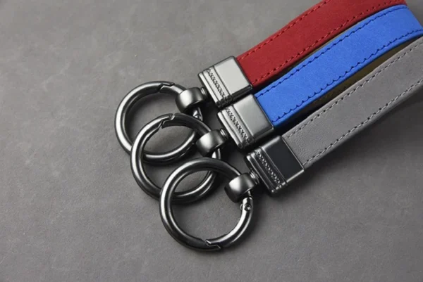 Luxury Genuine Leather Keychain Top-end Business Gift For Man Good Quality Black Brown Real Leather Car Key Keyholder Key Chain - Image 19