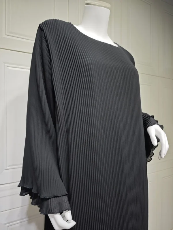 Eid Muslim Dress for Women Pleated Flare Sleeve Jalabiya Kaftan Islam Vestidos Arab Long Robe Ramadan Morocco Dubai Abayas 2024 - Image 30