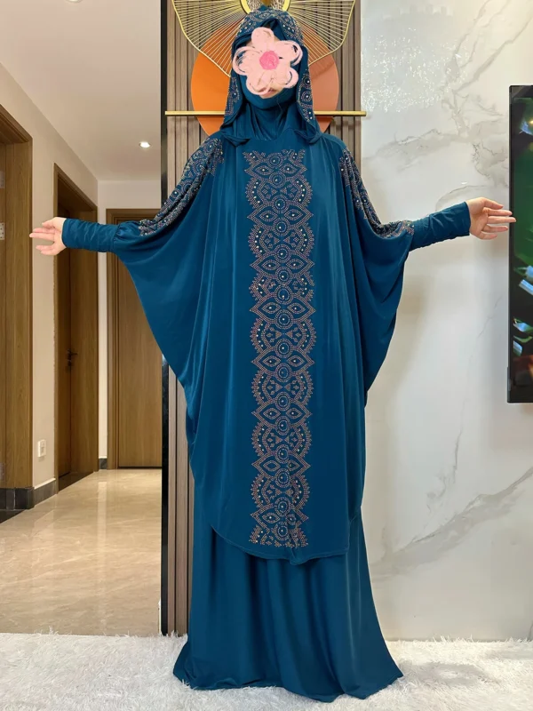 New Dubai Ramadan Muslim Women's Prayer Set Hooded Hijab With the Long Skirt Turkey-African Dubai Islam Lady Cloth Kaftan Abaya - Image 12