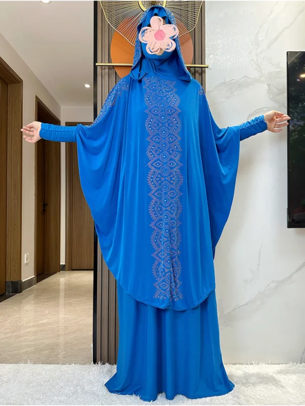 New Dubai Ramadan Muslim Women's Prayer Set Hooded Hijab With the Long Skirt Turkey-African Dubai Islam Lady Cloth Kaftan Abaya - Image 6