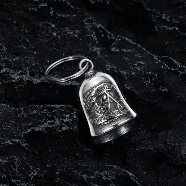 Punk Flame Motorcycle Bell Keychain Pendant Men\'s Hip Hop Rock Riding Exorcism Amulet Jewelry Accessories - Image 4