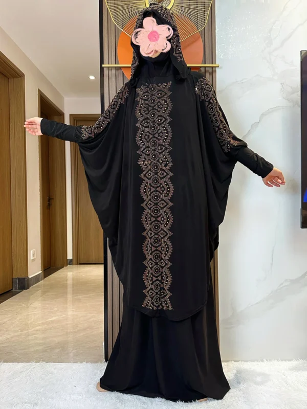 New Dubai Ramadan Muslim Women's Prayer Set Hooded Hijab With the Long Skirt Turkey-African Dubai Islam Lady Cloth Kaftan Abaya - Image 20
