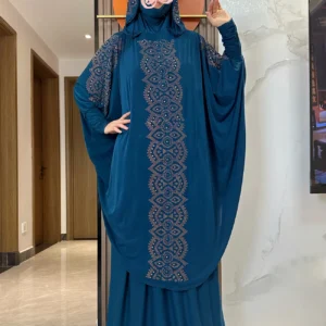 New Dubai Ramadan Muslim Women's Prayer Set Hooded Hijab With the Long Skirt Turkey-African Dubai Islam Lady Cloth Kaftan Abaya