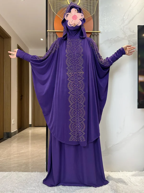 New Dubai Ramadan Muslim Women's Prayer Set Hooded Hijab With the Long Skirt Turkey-African Dubai Islam Lady Cloth Kaftan Abaya - Image 25