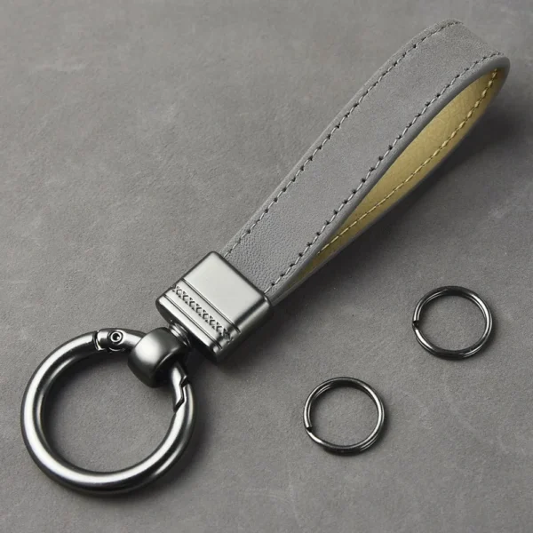 Luxury Genuine Leather Keychain Top-end Business Gift For Man Good Quality Black Brown Real Leather Car Key Keyholder Key Chain - Image 21