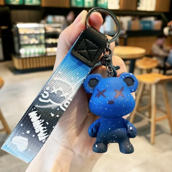 Cute Bear Keychain With Strap The Best Car Key Keyring Animal Bag Backpack Key Chain Charm Pendant Accessory Gift For Friend - Image 10