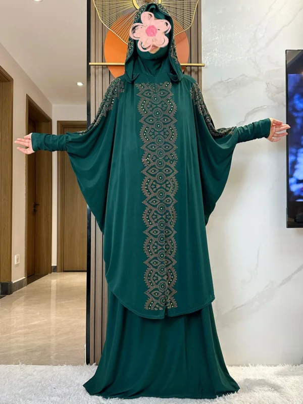 New Dubai Ramadan Muslim Women's Prayer Set Hooded Hijab With the Long Skirt Turkey-African Dubai Islam Lady Cloth Kaftan Abaya - Image 19