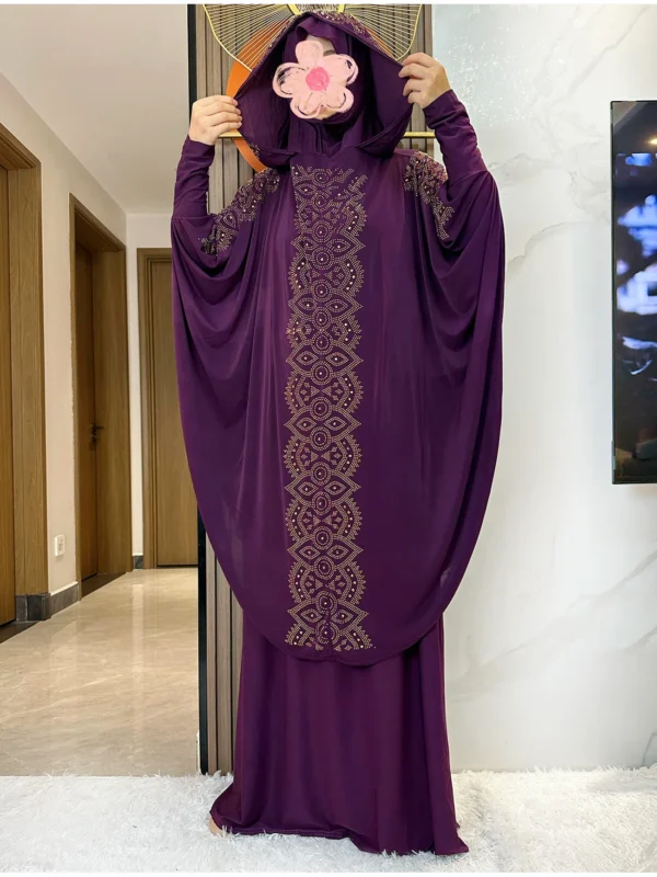 New Dubai Ramadan Muslim Women's Prayer Set Hooded Hijab With the Long Skirt Turkey-African Dubai Islam Lady Cloth Kaftan Abaya - Image 3