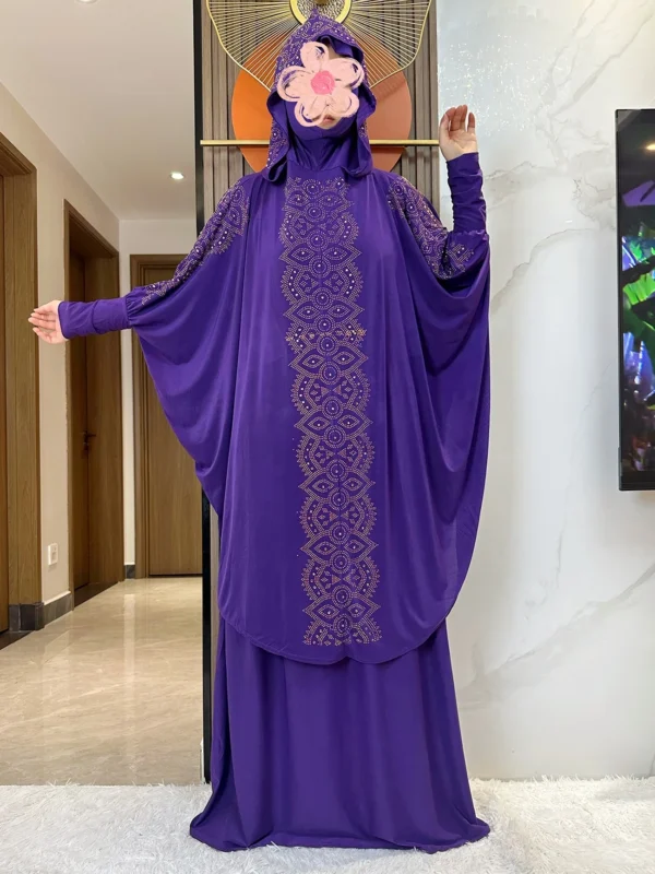 New Dubai Ramadan Muslim Women's Prayer Set Hooded Hijab With the Long Skirt Turkey-African Dubai Islam Lady Cloth Kaftan Abaya - Image 23