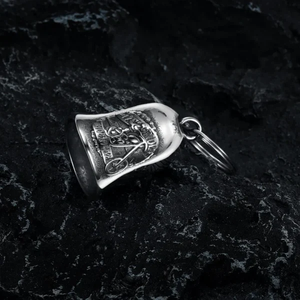 Punk Flame Motorcycle Bell Keychain Pendant Men\'s Hip Hop Rock Riding Exorcism Amulet Jewelry Accessories - Image 3
