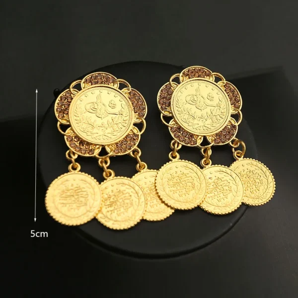 DiCai New Women's Brooch Oman Kurdish Coin Gold-plated Pendant Wedding Jewelry Bride Gift Lapel Pin Accessories Cute Fashion - Image 4