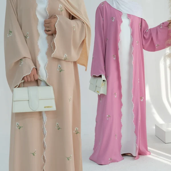 Eid Muslim Abaya for Women Embroidery Cardigan Dresses Abayas Ramadan Morocco Dubai Jalabiya Kaftan Vestidos Arab Long Robe 2025 - Image 13
