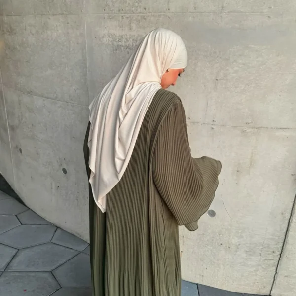 Eid Muslim Dress for Women Pleated Flare Sleeve Jalabiya Kaftan Islam Vestidos Arab Long Robe Ramadan Morocco Dubai Abayas 2024 - Image 17