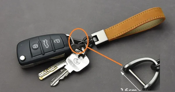 Luxury Genuine Leather Keychain Top-end Business Gift For Man Good Quality Black Brown Real Leather Car Key Keyholder Key Chain - Image 17